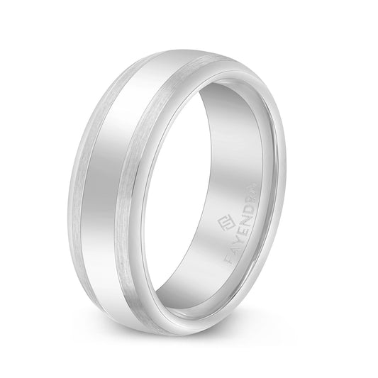Tungsten Carbide Wedding Ring Rhodium Plated For Men