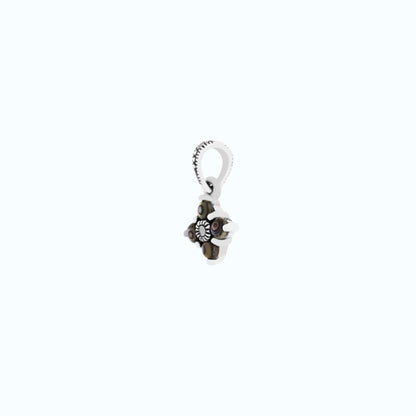 Sterling Silver 925 Pendant Embedded With Natural Blue Shell And Marcasite Stones