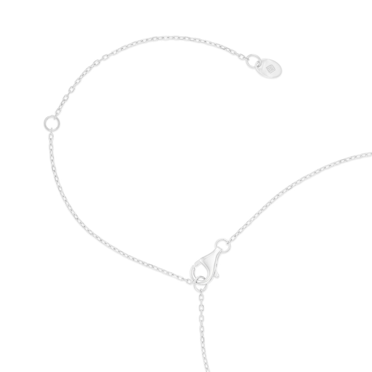عقد من الفضة الخالصة عيار 925 مطلي روديوم مرصع فص ابيض
