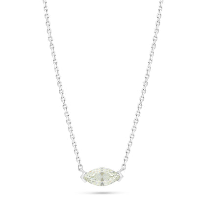 Sterling Silver 925 Necklace Rhodium Plated Embedded With Diamond Zircon