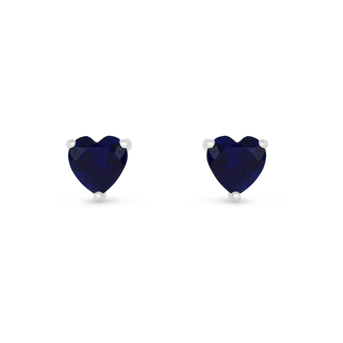 Sterling Silver 925 Earring Rhodium Plated Embedded With Sapphire Corundum