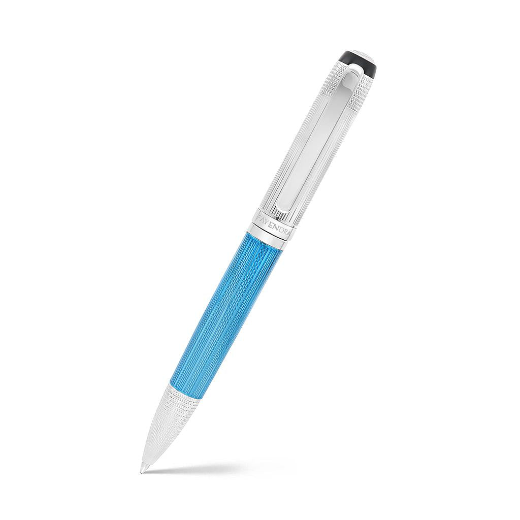 Fayendra Pen Silver plated blue lacquer