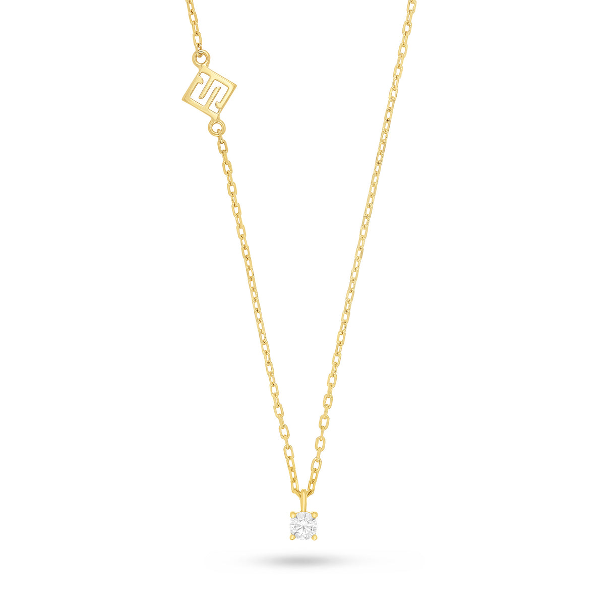 Sterling Silver 925 Necklace Golden Plated Embedded With White Zircon
