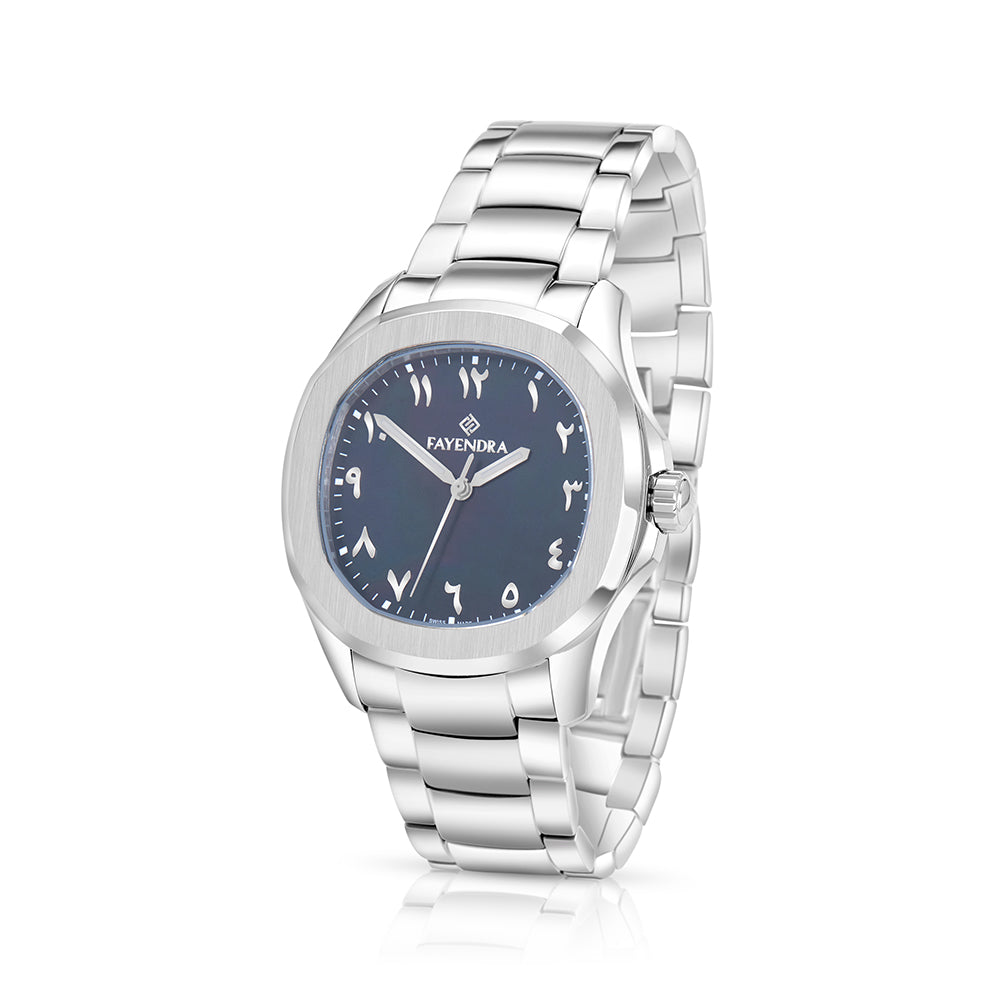 Stainless Steel 316L Watch Silver Color For Men - BLACK MOP DIAL