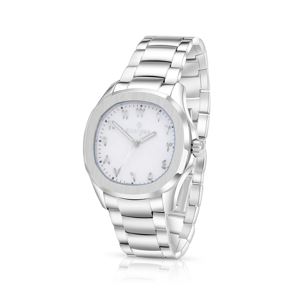 Stainless Steel 316L Watch Silver Color For Men - WHITE MOP DIAL