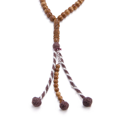 Rosary 100 Kuk Round Beads 8 mm African Style, wool tassel with Two Counters