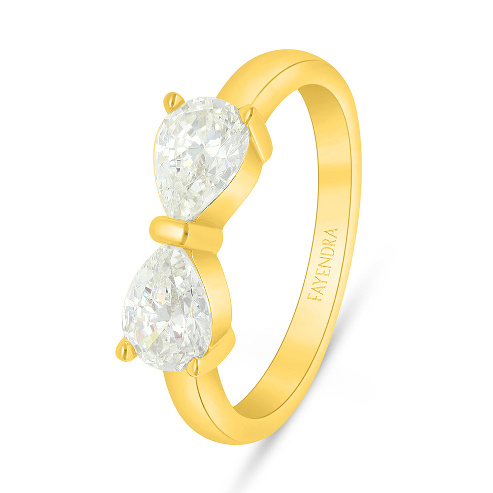 خاتم من الفضة الخالصة عيار 925 مطلي ذهبي مرصع بالزركون الكناري الالماسي 