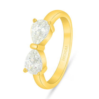 خاتم من الفضة الخالصة عيار 925 مطلي ذهبي مرصع بالزركون الكناري الالماسي 