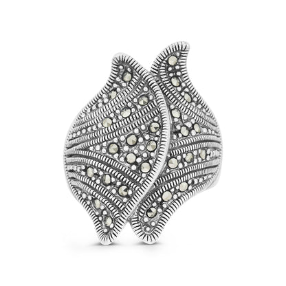 Sterling Silver 925 Ring Embedded With Marcasite Stones