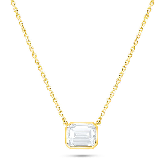 Sterling Silver 925 Necklace Golden Plated Embedded With White Zircon