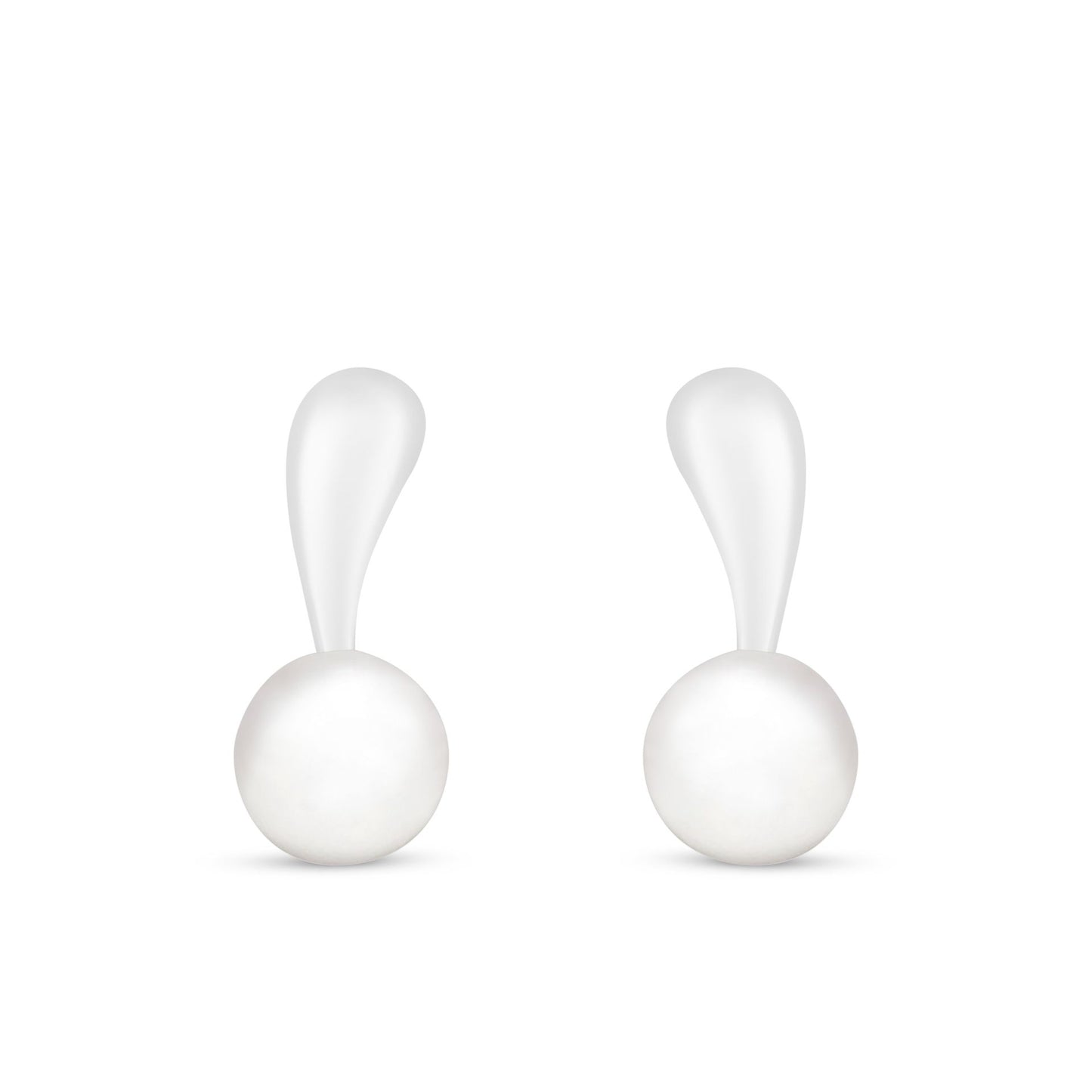 Sterling Silver 925 Earring Rhodium Plated Embedded With Natural White Pearl