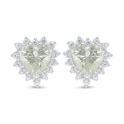 Sterling Silver 925 Earring Rhodium Plated Embedded With Diamond Zircon And White Zircon