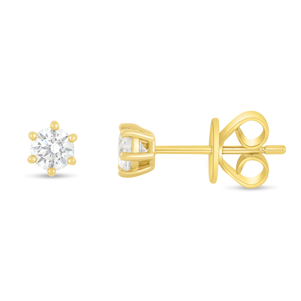 Sterling Silver 925 Earring Golden Plated Embedded With White Zircon