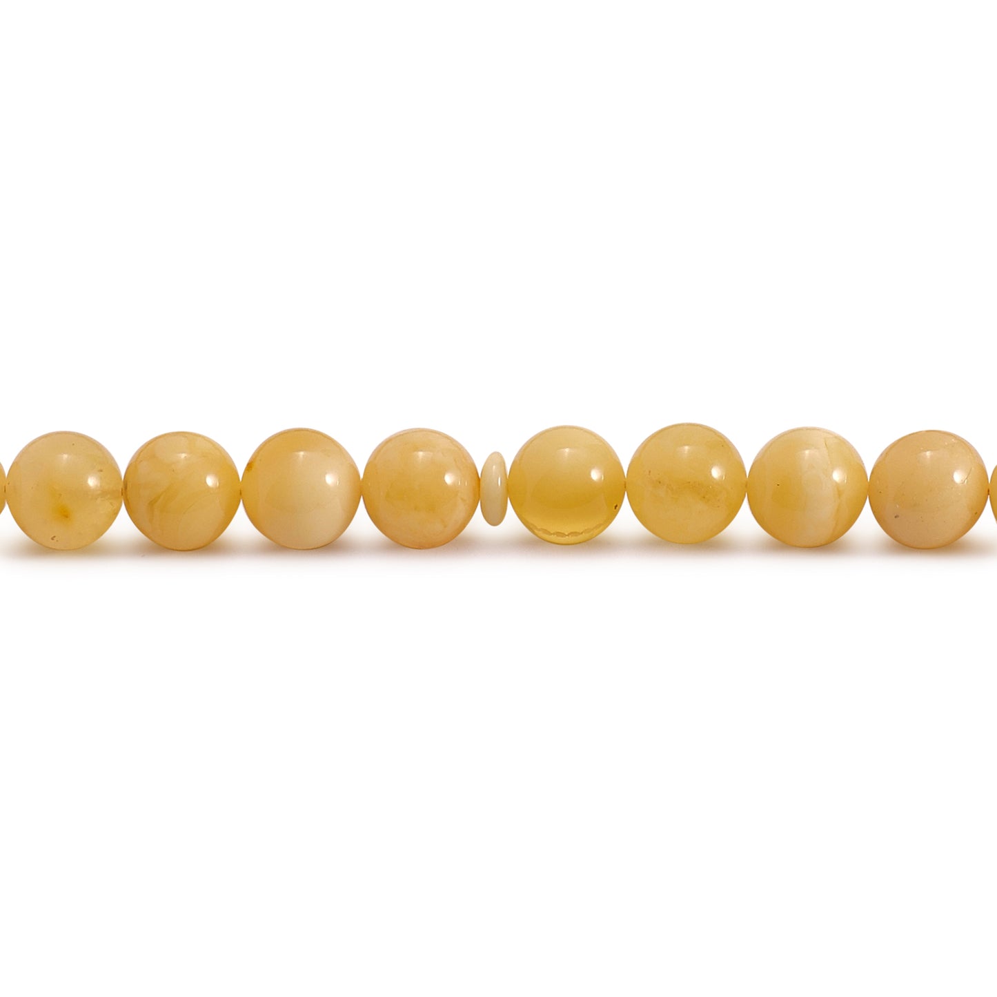 Rosary 45 Embedded With Natural Yellow Amber Round Beads 10 mm And Fabric Tassel