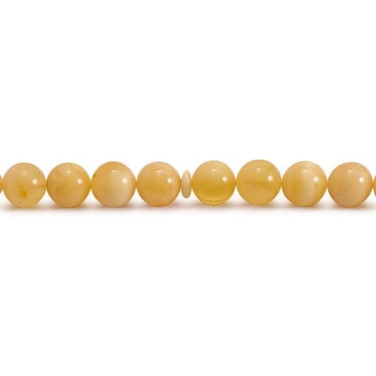 Rosary 45 Embedded With Natural Yellow Amber Round Beads 10 mm And Fabric Tassel