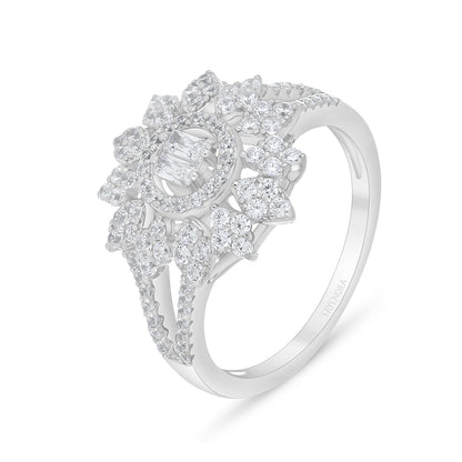 Sterling Silver 925 Set Rhodium Plated Embedded With White Zircon