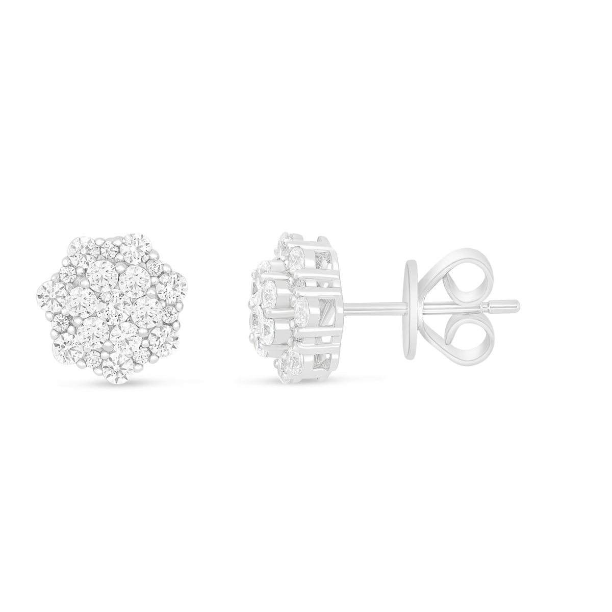 اقراط من الفضة الخالصة عيار 925 مطلية روديوم مرصعة فص ابيض