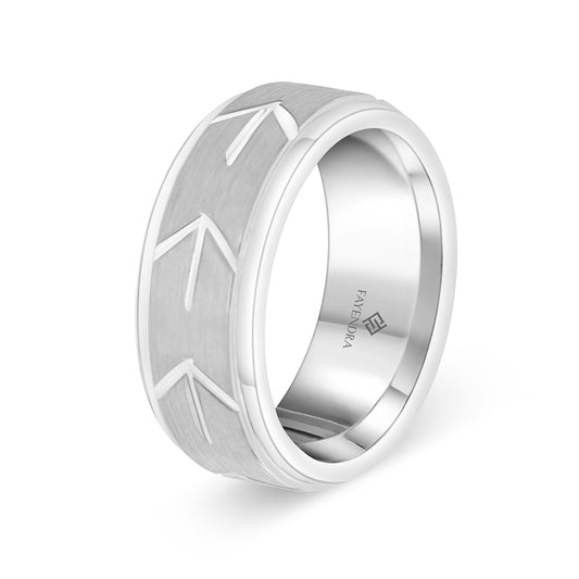 Tungsten Carbide Wedding Ring Rhodium Plated For Men