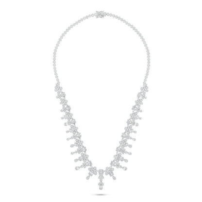 Sterling Silver 925 SET Rhodium Plated Embedded With White Zircon