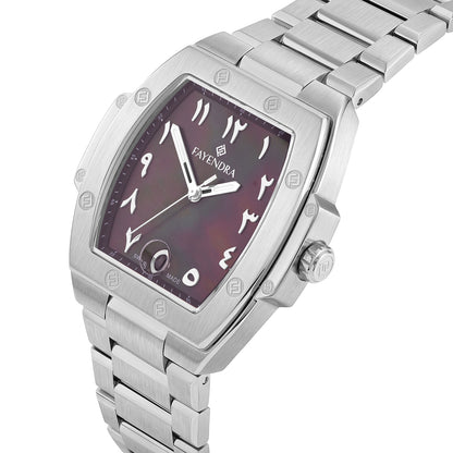 Stainless Steel 316L Watch Silver Color For Men - BLACK MOP DIAL