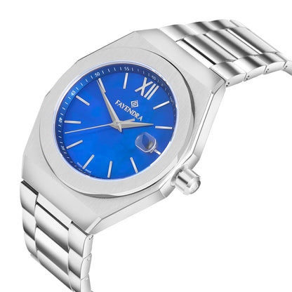 Stainless Steel 316L Watch Silver Color For Men - BLUE MOP DIAL