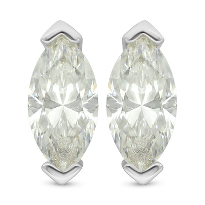 Sterling Silver 925 Earring Rhodium Plated Embedded With Diamond Zircon
