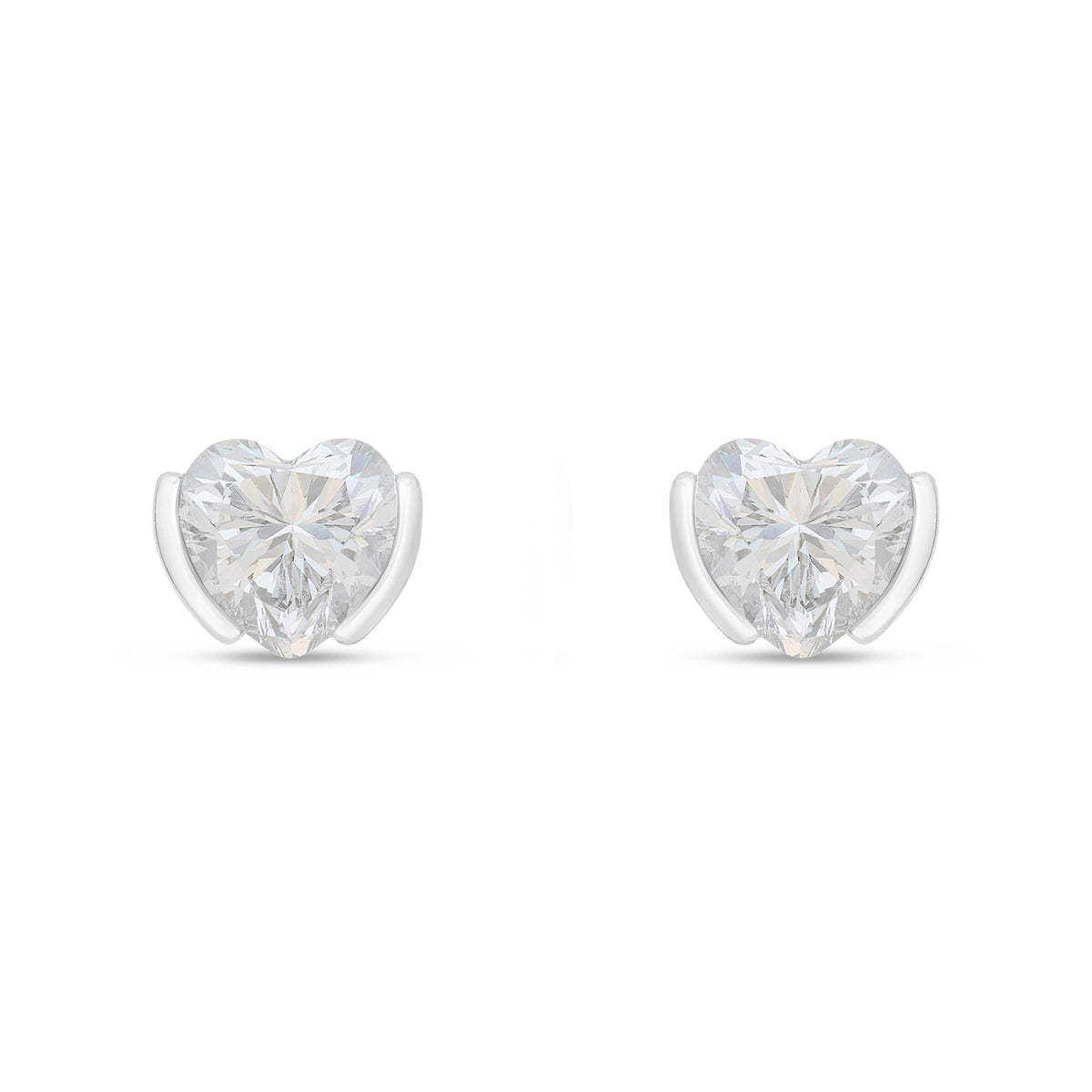 Sterling Silver 925 Earring Rhodium Plated Embedded With White Zircon