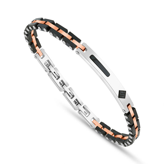 Stainless Steel 316L And 304 L Bracelet, Silver And Black And Rose Gold Color For Men
