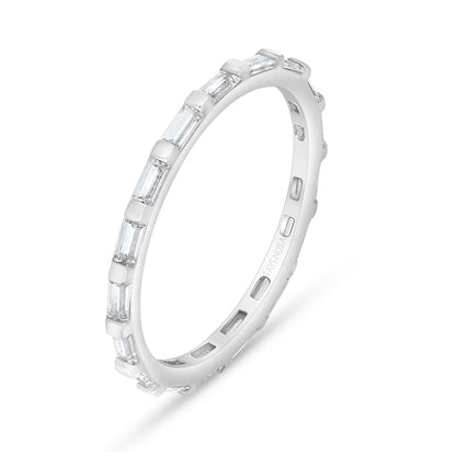 Sterling Silver 925 Ring (5pieces) Rhodium Plated Embedded With White Zircon