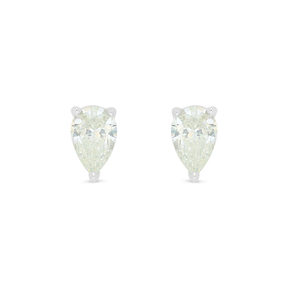 Sterling Silver 925 Earring Rhodium Plated Embedded With Diamond Zircon And White Zircon