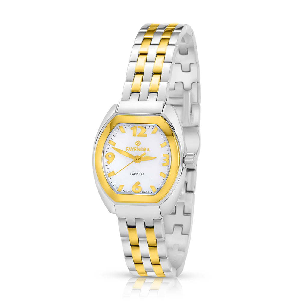 Stainless Steel 316L Watch Silver And Golden Color - WHITE MOP DIAL
