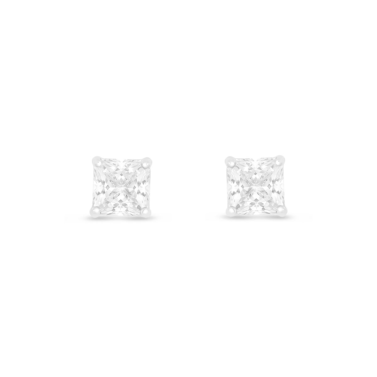 اقراط من الفضة الخالصة عيار 925 مطلية روديوم مرصعة فص ابيض