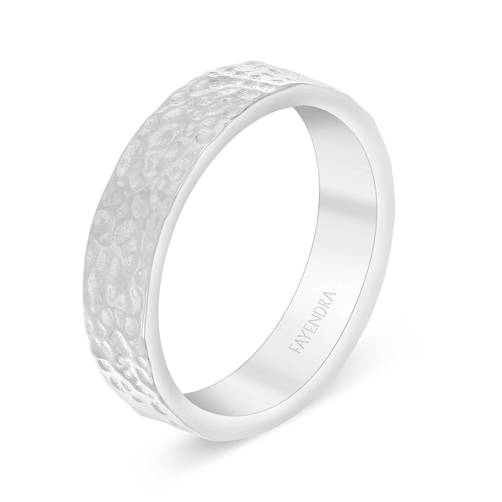 Sterling Silver 925 Wedding Ring Rhodium Plated For Men