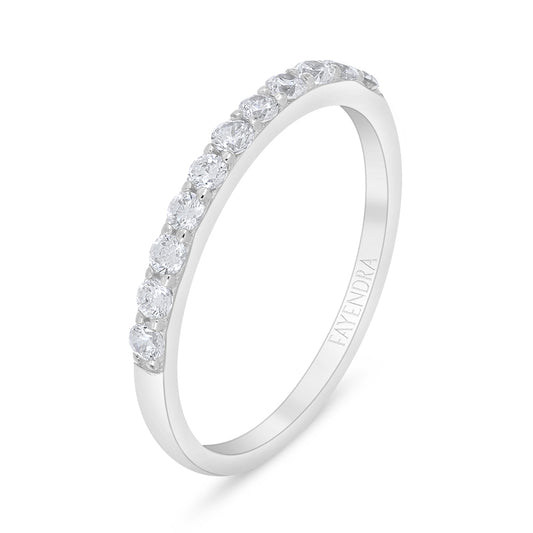 Sterling Silver 925 Ring Rhodium Plated Embedded With White Zircon