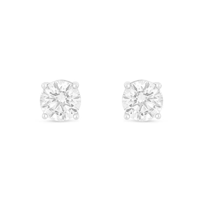 Sterling Silver 925 Earring Rhodium Plated Embedded With White Zircon