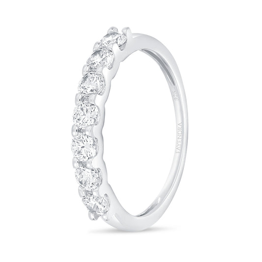 Sterling Silver 925 Ring Rhodium Plated Embedded With White Zircon