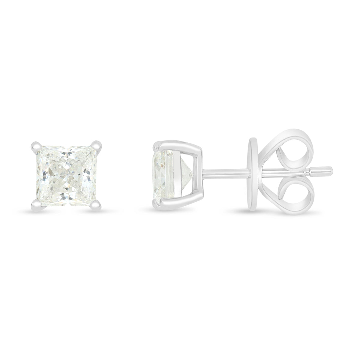 Sterling Silver 925 Earring Rhodium Plated Embedded With Diamond Zircon