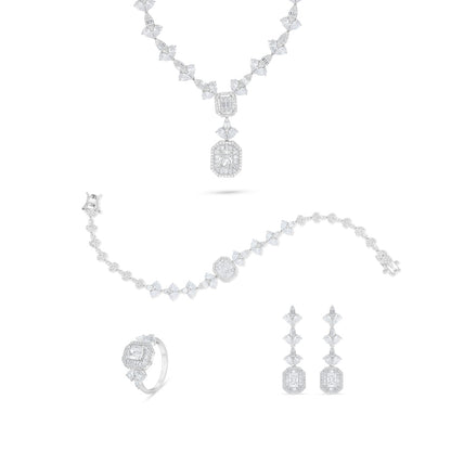 Sterling Silver 925 Set Rhodium Plated Embedded With White Zircon