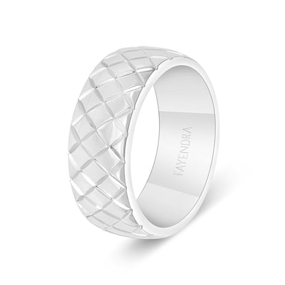 Sterling Silver 925 Ring Rhodium Plated Embedded