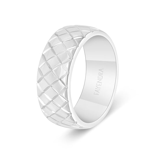 Sterling Silver 925 Ring Rhodium Plated Embedded