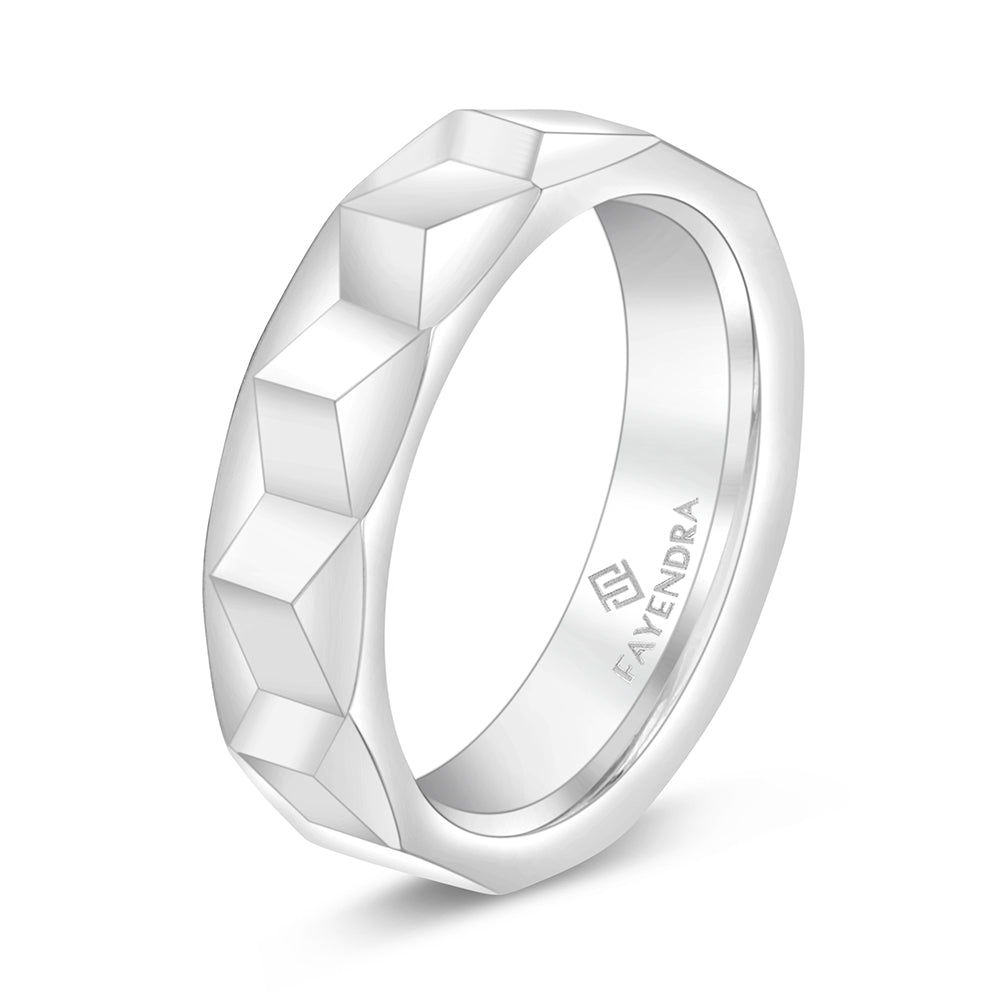 Tungsten Carbide Wedding Ring Rhoduim Plated For Men