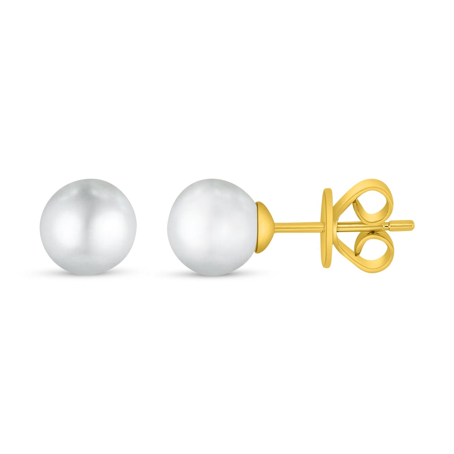 Sterling Silver 925 Earring Golden Plated Embedded With Natural White Pearl