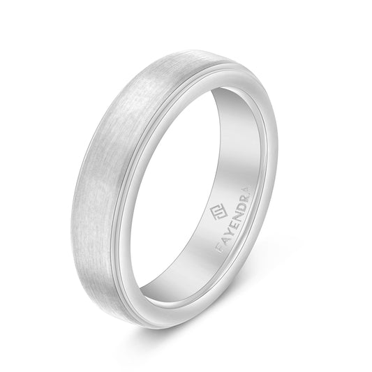 Tungsten Carbide Wedding Ring Rhodium Plated For Men