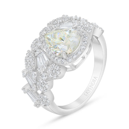 Sterling Silver 925 Set Rhodium Plated Embedded With Diamond Zircon And White Zircon