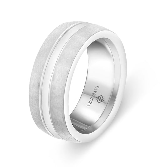 Tungsten Carbide Wedding Ring Rhodium Plated For Men