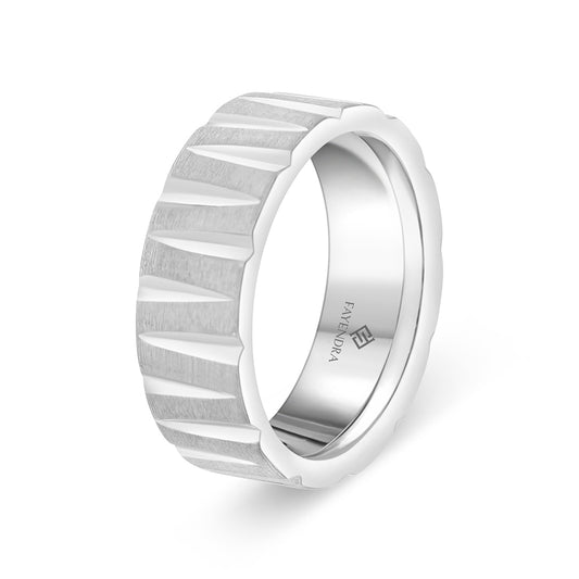 Tungsten Carbide Wedding Ring Rhodium Plated For Men