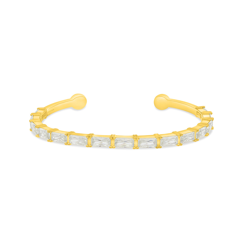 اسورة من الفضة الخالصة عيار 925 مطلية ذهبي مرصعة بالزركون الكناري الالماسي 