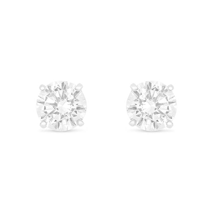 Sterling Silver 925 Earring Rhodium Plated Embedded With White Zircon