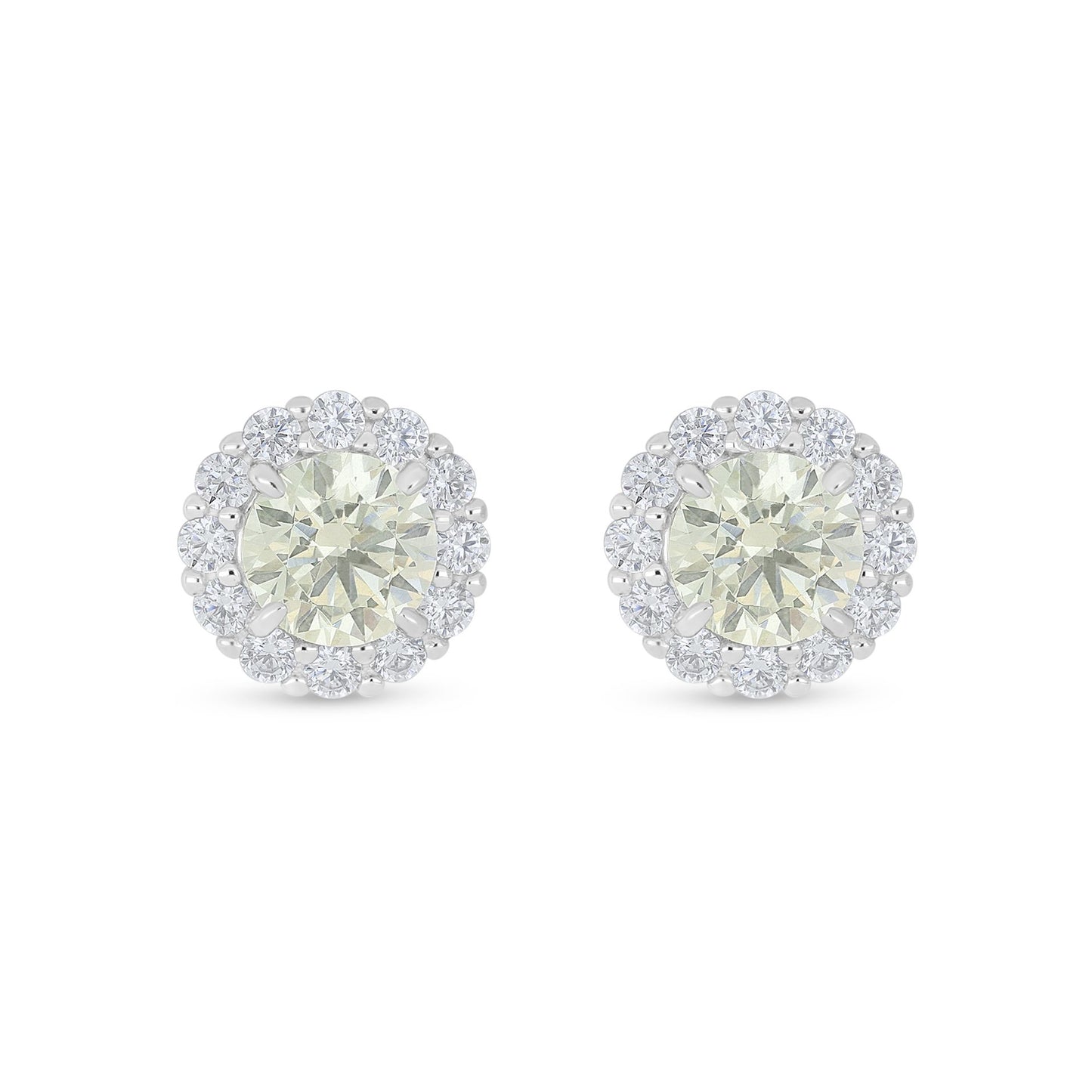 Sterling Silver 925 Earring Rhodium Plated Embedded With Diamond Zircon And White Zircon