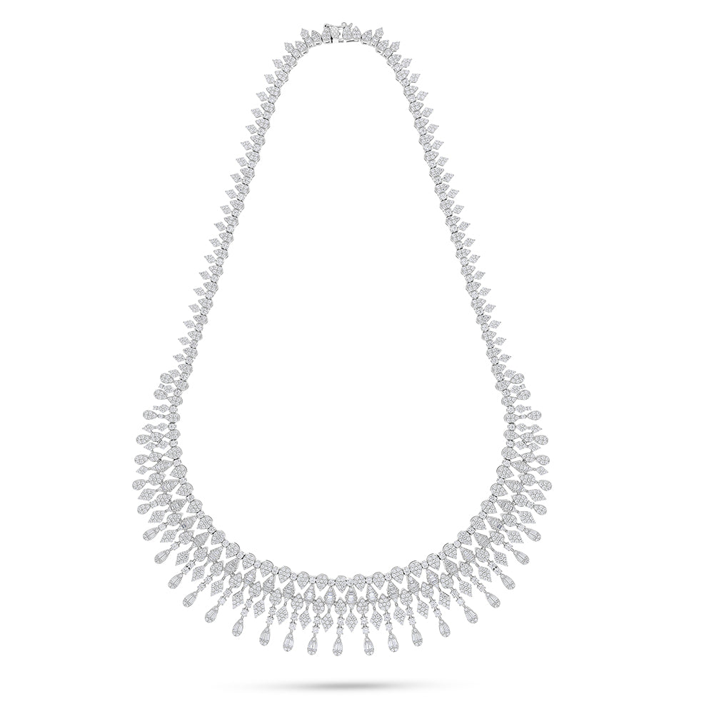 Sterling Silver 925 Set Rhodium Plated Embedded With White Zircon